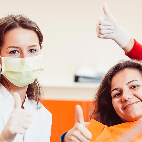 woman smiling at dentist