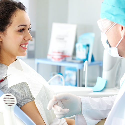 woman smiling at dentist