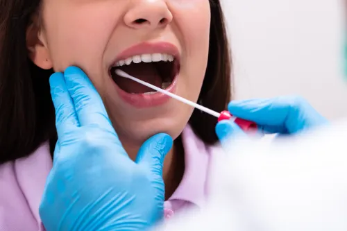 woman smiling at dentist